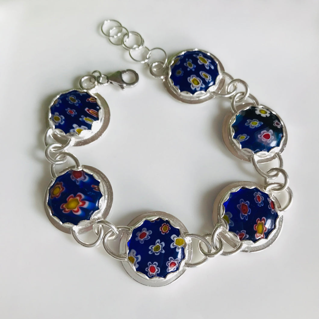 Millefiori Blue Bracelet