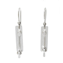 Load image into Gallery viewer, Handmade Sterling Silver texture bar earrings
