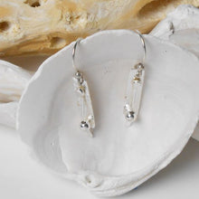 Load image into Gallery viewer, Handcrafted Sterling Silver texture bar earrings
