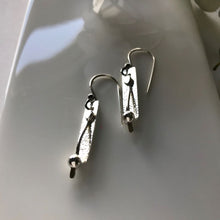 Load image into Gallery viewer, Unique Sterling Silver texture bar earrings
