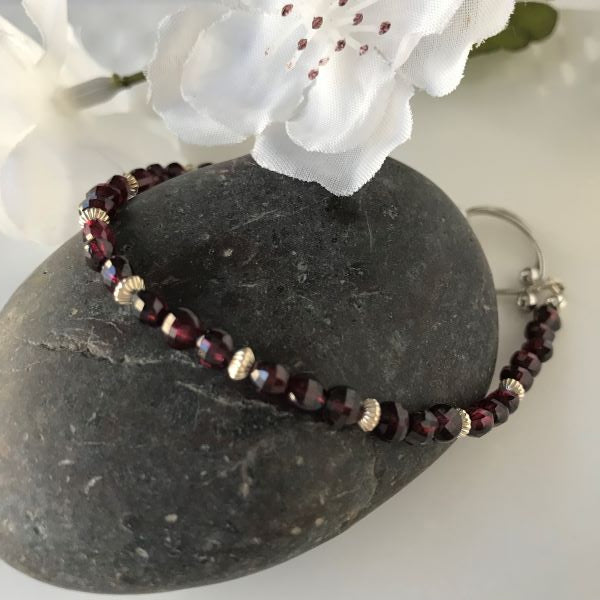 Garnet Bolo Bracelet