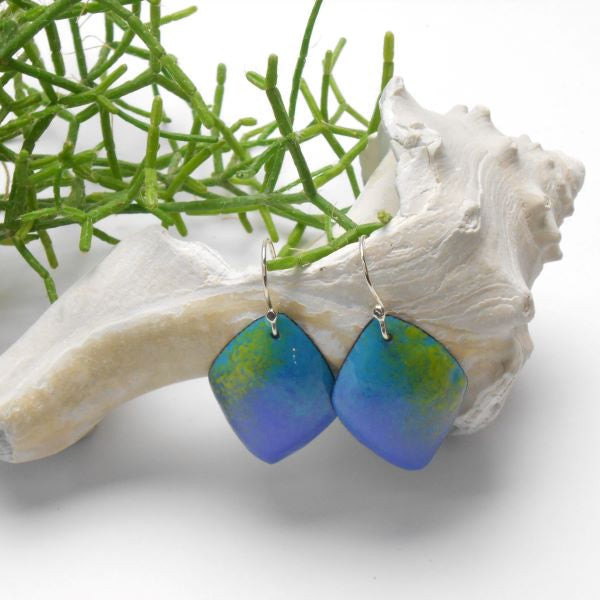 Handcrafted colorful enamel glass earrings