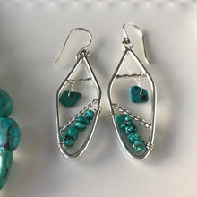 Load image into Gallery viewer, Turquoise Diamond Earrings
