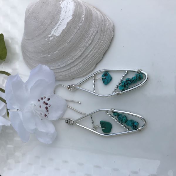 Turquoise Diamond Earrings